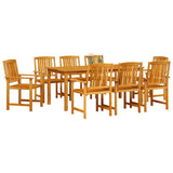Garden Dining Set 9 pcs Brown Solid Acacia Wood 3375681