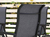 Rattan Folding Chair Set, 4 Pcs, Adjustable Backrest, Outdoor Patio Furniture, Lawn Seating, Grey T3398P315939