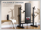 Adjustable Weight Bench, Foldable Bench, with Barbell Rack, Black T3398P349219