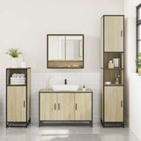 ZNTS 3 Piece Bathroom Furniture Set Sonoma Oak Engineered Wood 3300981