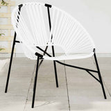Garden Egg Chair Black and White Poly Rattan 4009288
