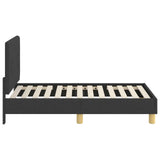Toddler Bed Frame with Headboard Black 70 x 140 cm Fabric 42010981