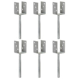 Fence Anchors 6 pcs Silver 7x6x30 cm Galvanised Steel 145312
