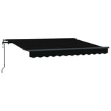 Retractable Awning Black 350 x 200 cm Polyester and Aluminium 3329714