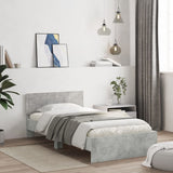 ZNTS Bed Frame without Mattress with Headboard Concrete Grey 100x200 cm 838620