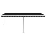 ZNTS Manual Retractable Awning with LED 500x300 cm Anthracite 3069584