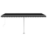 ZNTS Manual Retractable Awning with LED 500x300 cm Anthracite 3069584