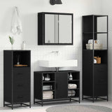 Bathroom Furniture Set 3 pcs Black Oak Engineered Wood 3402422