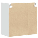 Kitchen Wall Cabinet with Glass Door Kalmar White Engineered Wood 853667