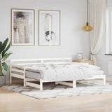 Daybed with Trundle without Mattress White 90x200 cm Solid Wood 836148