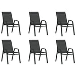 7 Piece Garden Dining Set Black 3095985