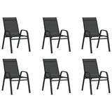 7 Piece Garden Dining Set Black 3095985
