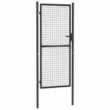 Mesh Garden Gate Galvanised Steel 100x200 cm Grey 145775