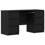 Desk with Drawer Black Oak 140 x 50 x 76 cm Engineered Wood 3329284