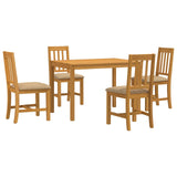Dining Set 5 pcs Beige Solid Oak Wood 3430236