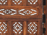 Hand carved 4-Panel Room Divider Brown 160x165 cm Solid Mango Wood 285325