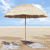 Beach Parasol Natural 255 x 255 x 255 cm Polyester and Steel 42006678
