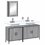 3 Piece Bathroom Furniture Set Grey Sonoma Engineered Wood 3214793