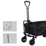 5" Rubber Wheel Heavy Duty Foldable Garden Trolley Cart Wagon Wheelbarrow UK 22342327