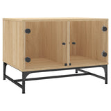Coffee Table with Glass Doors Sonoma Oak 68.5x50x50 cm 836541