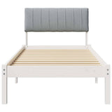 Bed frame White and light grey 80 x 200 cm Solid pine wood 878713