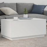 Coffee Table with LED Lights White 90x50x40 cm 839875