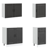 7 Piece Kitchen Cabinet Set Lucca Black Engineered Wood 3314772