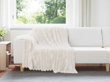 Throw Blankets 6 pcs Cream 150 x 130 cm Fleece 42016897