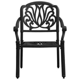 Bistro Set Black Cast aluminium Medium Bistro Set Round 3216323