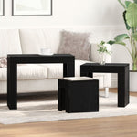 ZNTS 3-Piece Nesting Coffee Table Set - Black Oak Engineered Wood 862070