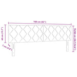 ZNTS LED Headboard Diamond Block Design Black 160 cm Fabric 3338228