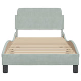 Bed Frame "Dover" Light Grey 90x190 cm Single Velvet 373320