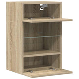 Wall Cabinets with LED Lights for TV 2 pcs Sonoma Oak 40x30x60.5 cm 837083