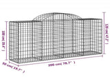 Arched Gabion Baskets 40 pcs 200x50x100/120 cm Galvanised Iron 3146338