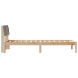 Bed frame Brown and taupe 75 x 190 cm Solid pine wood 878722