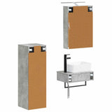 Bathroom Cabinet Set 4 pcs Concrete Grey 50 x 14.5 x 70 cm 3407394