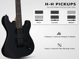 GST 39in Electric Guitar H-H Pickups Black suit for Heavier Rock 66998644