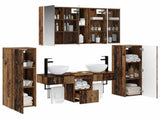 Bathroom Furniture Set 6 pcs Old Wood Engineered Wood and Glass 3407125