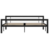 Bed Frame without Mattress Black and White Metal 180x200 cm Super King 284555