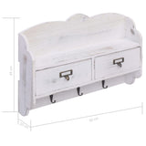 Wall Mounted Coat Rack White 50x10x34 cm Wood 284239