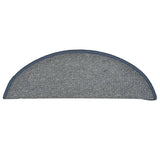 Stair Mats 15 pcs 56x17x3 cm Light Grey and Blue Half Round 322374