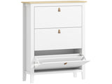 Modern Three-Drawer Shoe Cabinet - White T3398P330381