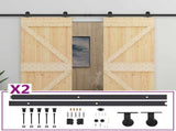 Sliding Door 2 pcs 100 x 210 cm Solid Pine Wood 3444887