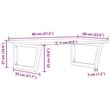 Basin Shelf Wall Mounted Steel and Solid Wood Oak 3302635