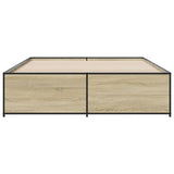 Bed Frame Sonoma Oak Engineered Wood 140 x 200 cm Durable 3279888