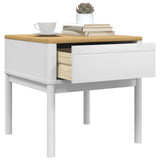 Lamp Table FLORO White 55x55x54 cm Solid Wood Pine 374027
