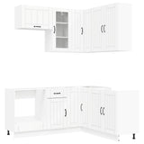 Kitchen Unit LUCCA 8 pcs White Engineered Wood 3438391