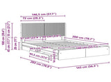 Bed Frame with Storage and Headboard Grey Sonoma 140 x 200 cm 3414024
