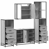 4 Piece Bathroom Furniture Set Grey Sonoma Engineered Wood 3301273