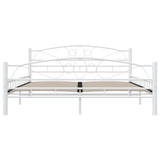Bed Frame with Headboard White 160x200 cm Metal 285304